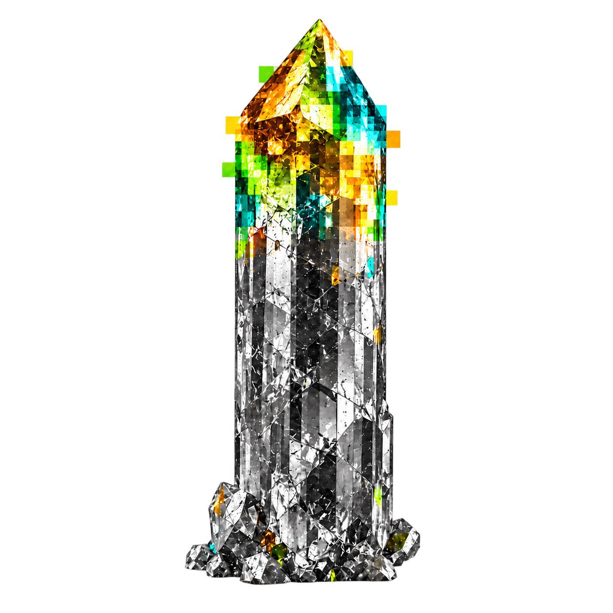 Citrine crystal study with chromatic accents